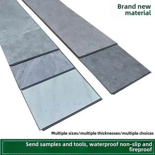 Spc锁石材塑料地板大理石水泥灰色Pvc扣上防水餐厅酒店家