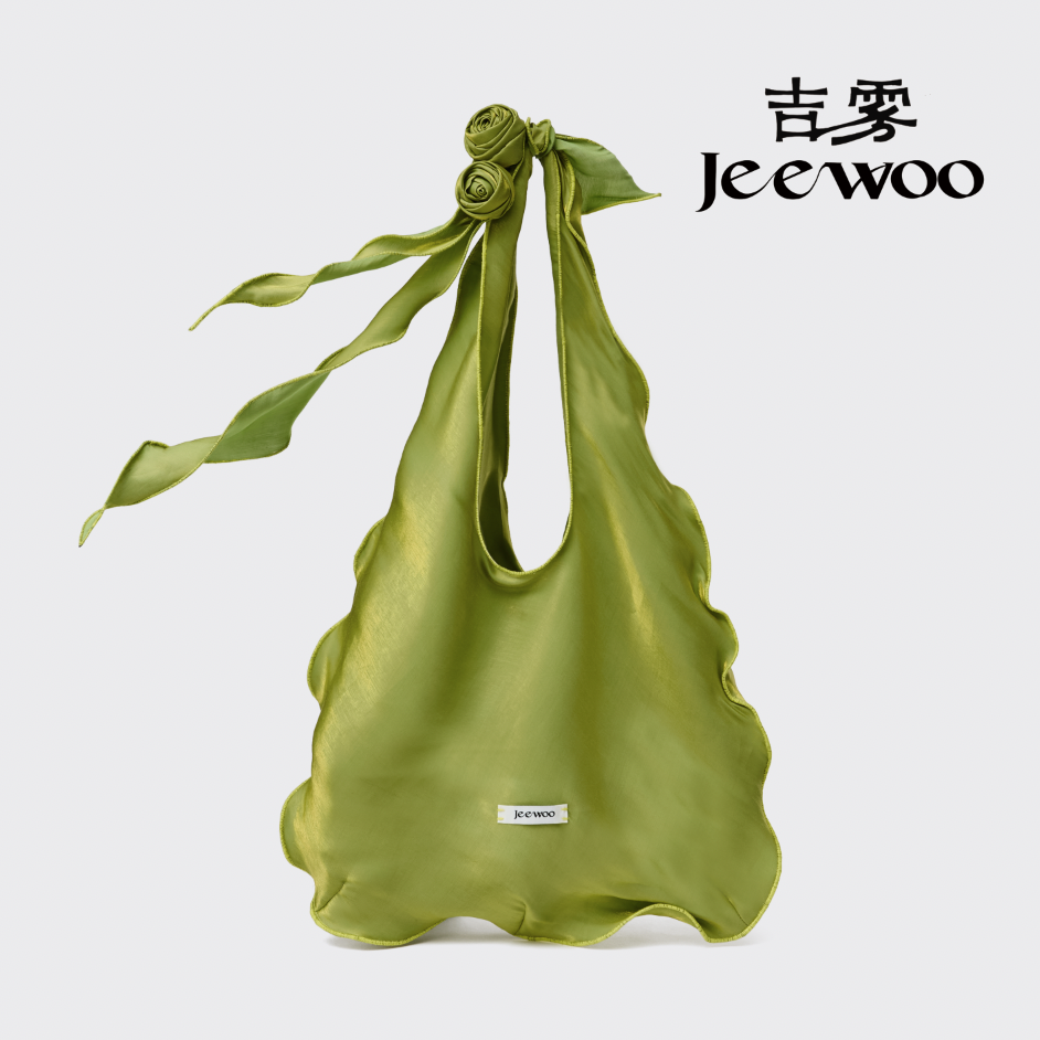 【霞光扭扭包】吉雾Jeewoo 小众设计玫瑰飘带中号扭扭单肩手提包
