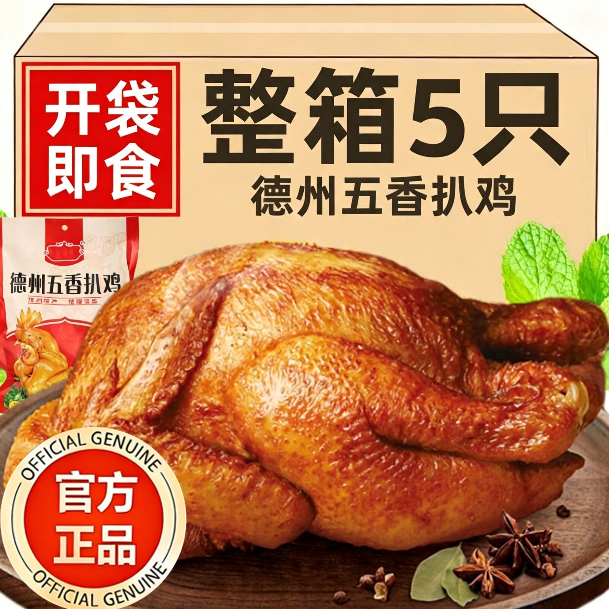 乡盛德州扒鸡官方旗舰店山东五香正宗烧鸡中华老字号特产整只