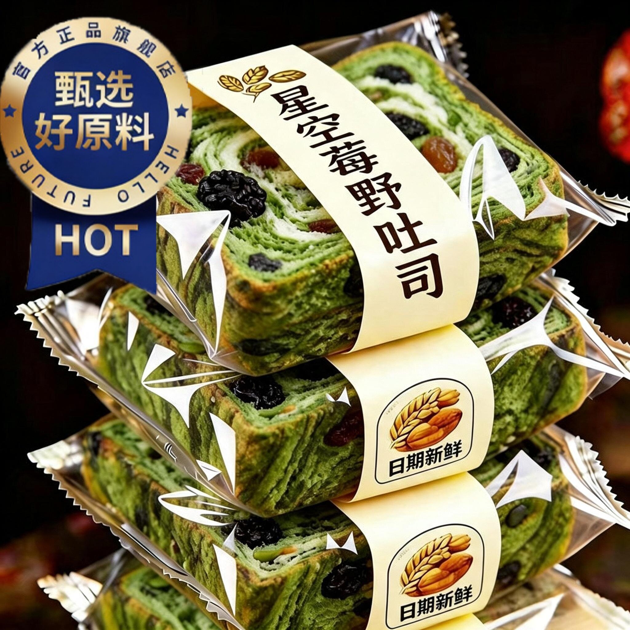 星空莓野全麦吐司官方旗舰店0脂肪厚切代餐早餐蔓越莓桑葚干面包