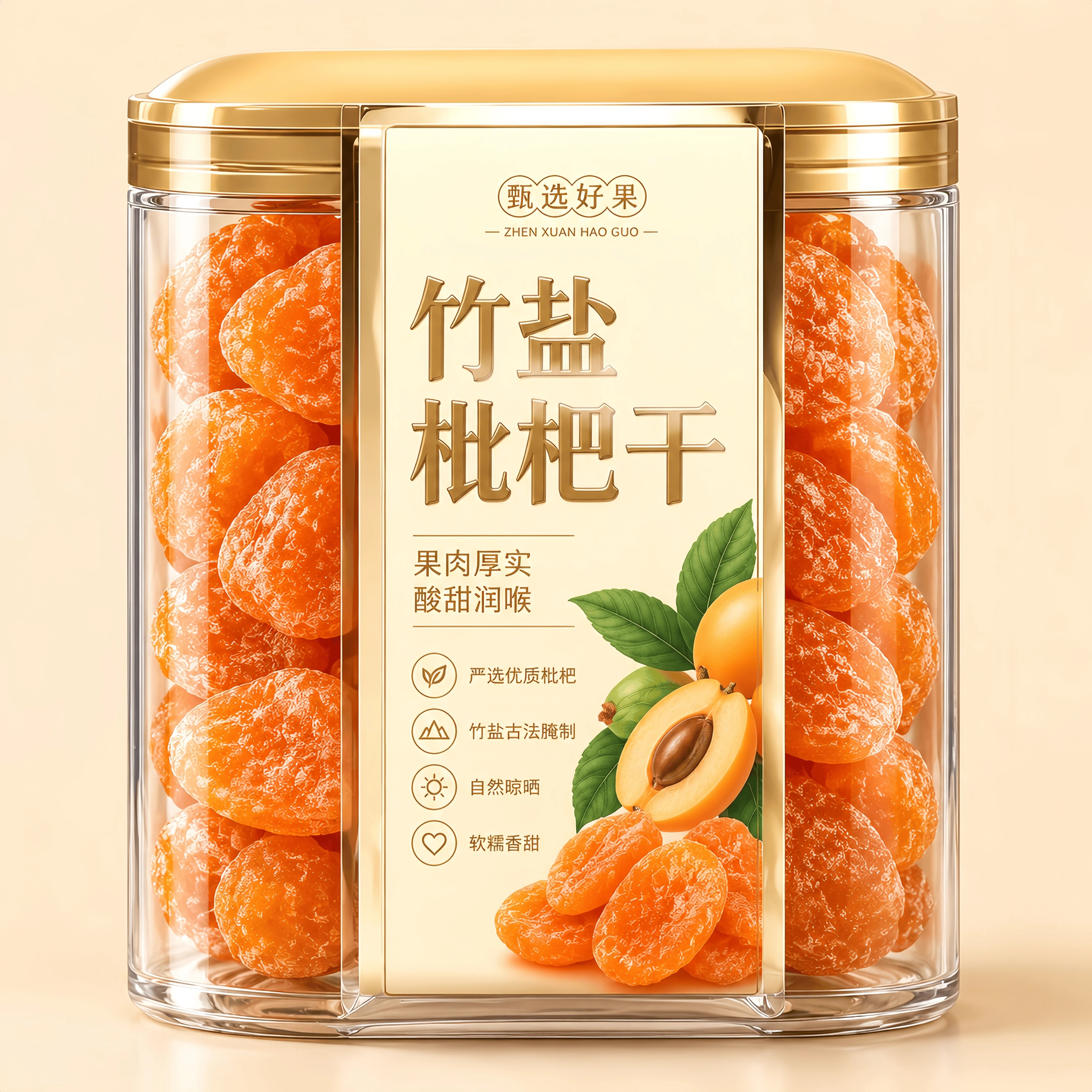 无添加无糖福建特产竹盐甘草枇杷干正宗官方旗舰店正品孕妇清润图片
