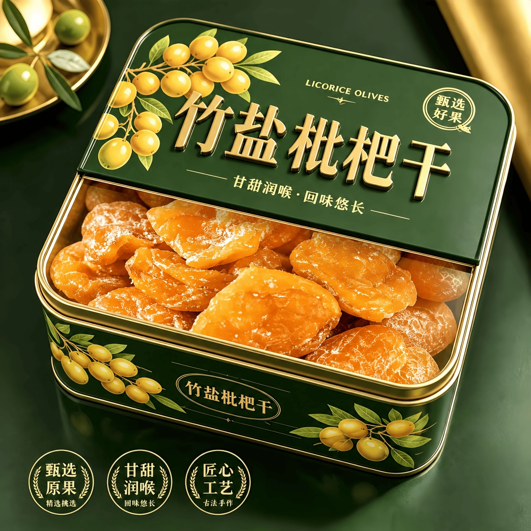 无添加无糖福建特产竹盐甘草枇杷干正宗官方旗舰店正品孕妇清润图片