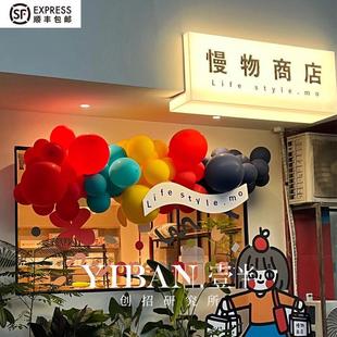 户外门头亚克力拐角灯箱广告牌招牌定制咖啡店发光灯箱广告牌定做