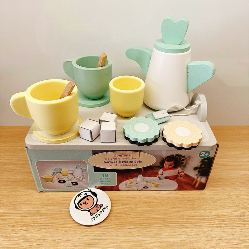 儿童仿真过家家ins风木制咖啡机搅拌机面包机小家电厨房玩具