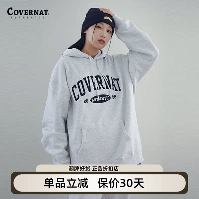 Covernat卫衣加绒连帽套头男女春季新品加绒休闲上衣潮牌