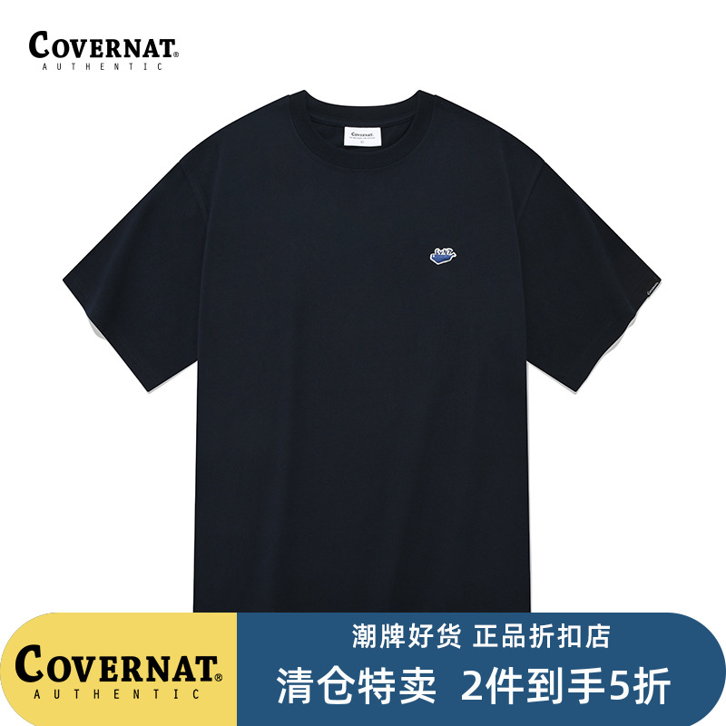 【2件5折】Covernat短袖T恤休闲上衣小海豚印花街头穿搭男女夏季