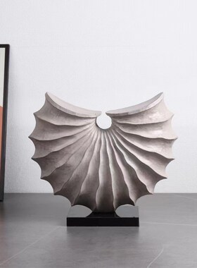 现代简约半月树脂抽象摆件样板房间售楼处电视柜软装X饰品艺术雕