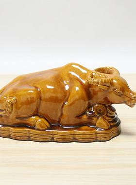 卧牛摆件陶瓷牛黄牛风水牛生肖牛家居客厅办公室工艺品礼品