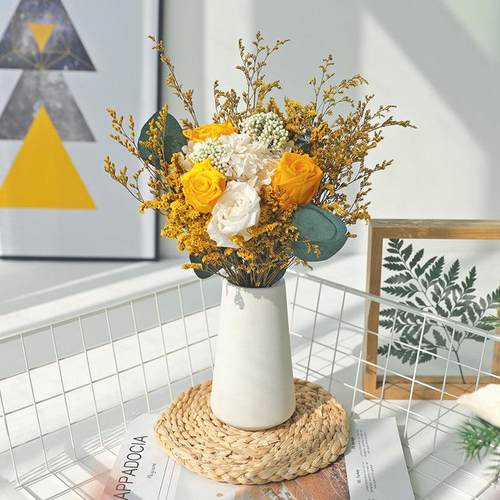 永生花真花风干天然干花花束diy材料轻奢高级客厅摆设装饰摆件ins