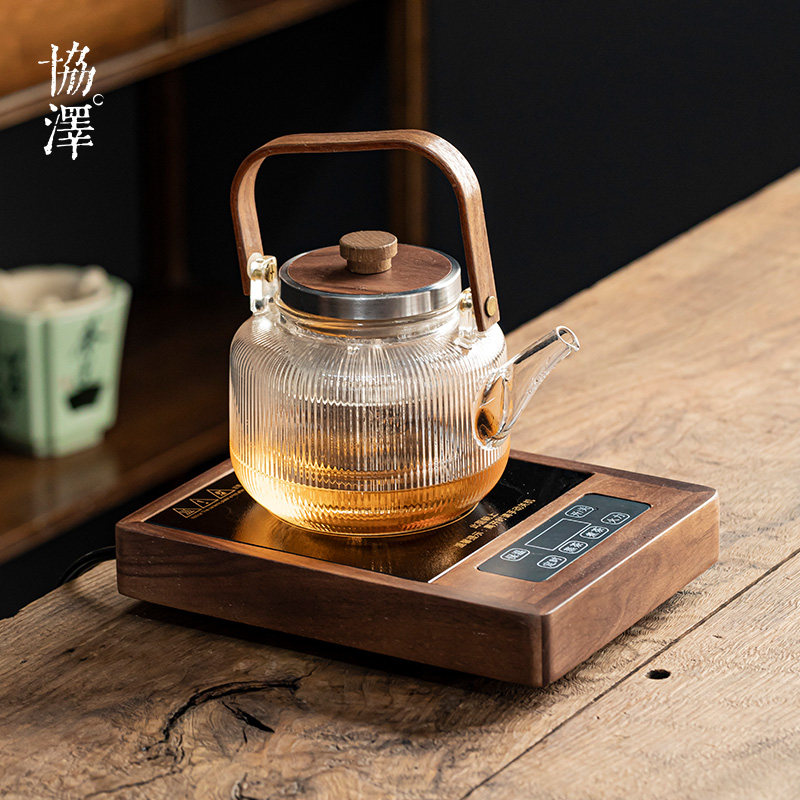 茶壶泡茶家用 煮茶养生壶套装 相思木电陶炉新款 加厚高硼硅玻璃