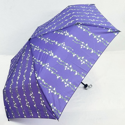 蒲公英花色三折叠手动雨伞