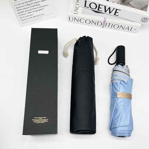 OBOLTS节节收反光条黑胶晴雨伞学生防晒伞成人素色遮阳伞防风雨伞