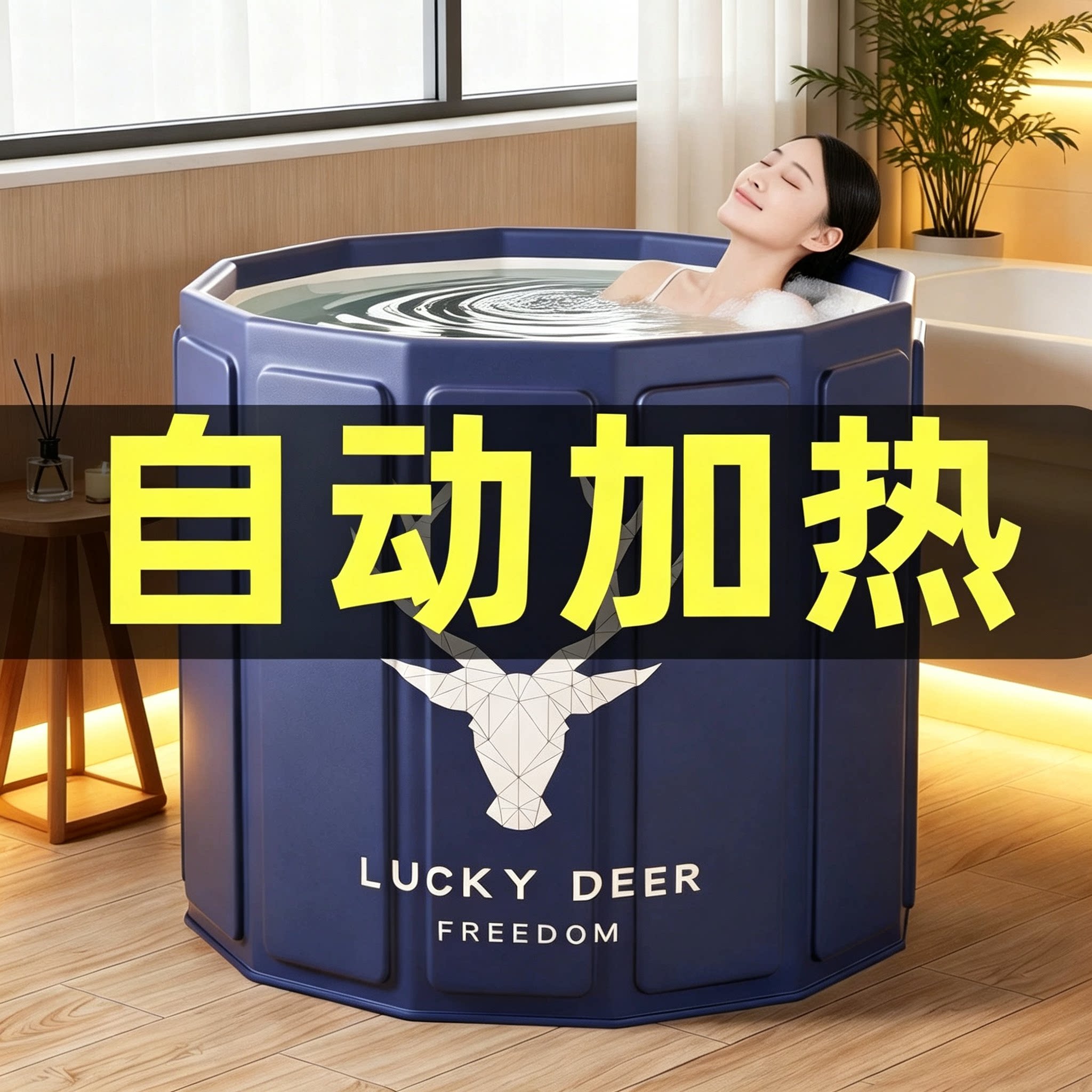 德国自动加热泡澡桶折叠家用洗澡桶泡浴桶儿童浴缸成人全身沐浴桶
