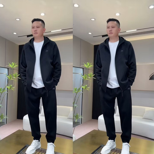 2025秋冬新款男士时尚百搭运动套装连帽开衫卫衣休闲卫裤两件套潮