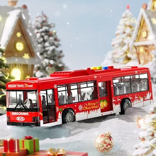 儿童公交车玩具大号仿真公共汽车模型宝宝双层巴士玩具大巴车男孩