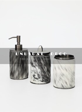 北欧轻奢现代马毛浴室乳液瓶储物罐托盘卫浴摆R件样板间售楼处饰