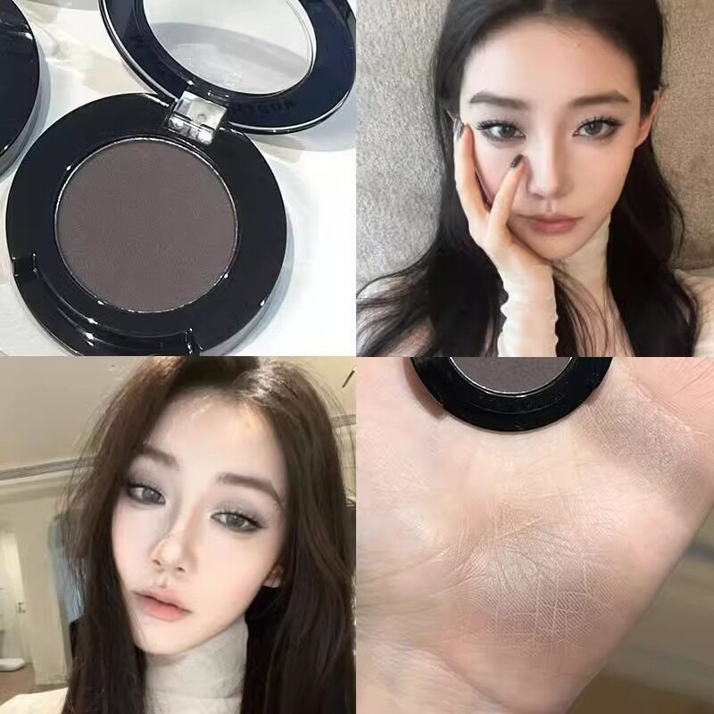 化不腻的水泥烟熏妆~哑光单色眼影灰黑色下眼睑眼毛一颗成妆多用