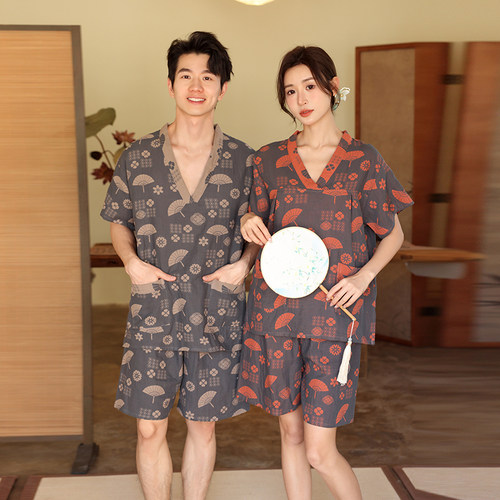 情侣汗蒸服男洗浴服女大码足浴足疗服按摩桑拿采耳浴服浴衣裤熏蒸