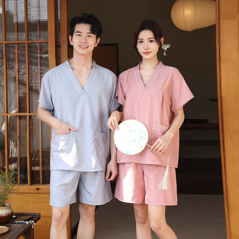 汗蒸服男女情侣洗浴服浴衣浴裤按摩桑拿服短足浴足疗服采耳美容院,居家布艺,汗蒸服,淘宝优惠券,粉丝福利购,淘宝优惠卷