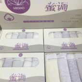 蜜调5010女士中腰三角内裤 纯色棉裆蕾丝花边舒适透气学生5条盒装