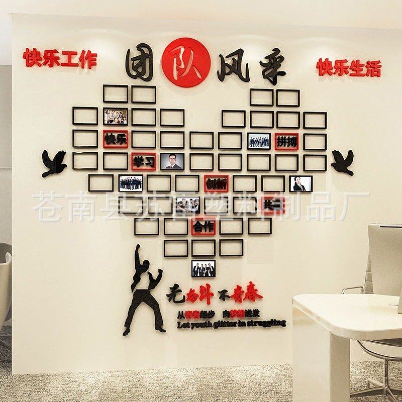 员工团队风采展示文化墙励志墙贴办公室企业公司照片墙装饰贴纸,家居饰品,文化墙贴,淘宝优惠券,粉丝福利购,淘宝优惠卷