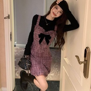 富家千金连衣裙子女秋冬质感感秋装 法式 搭配一整套小香风长贝
