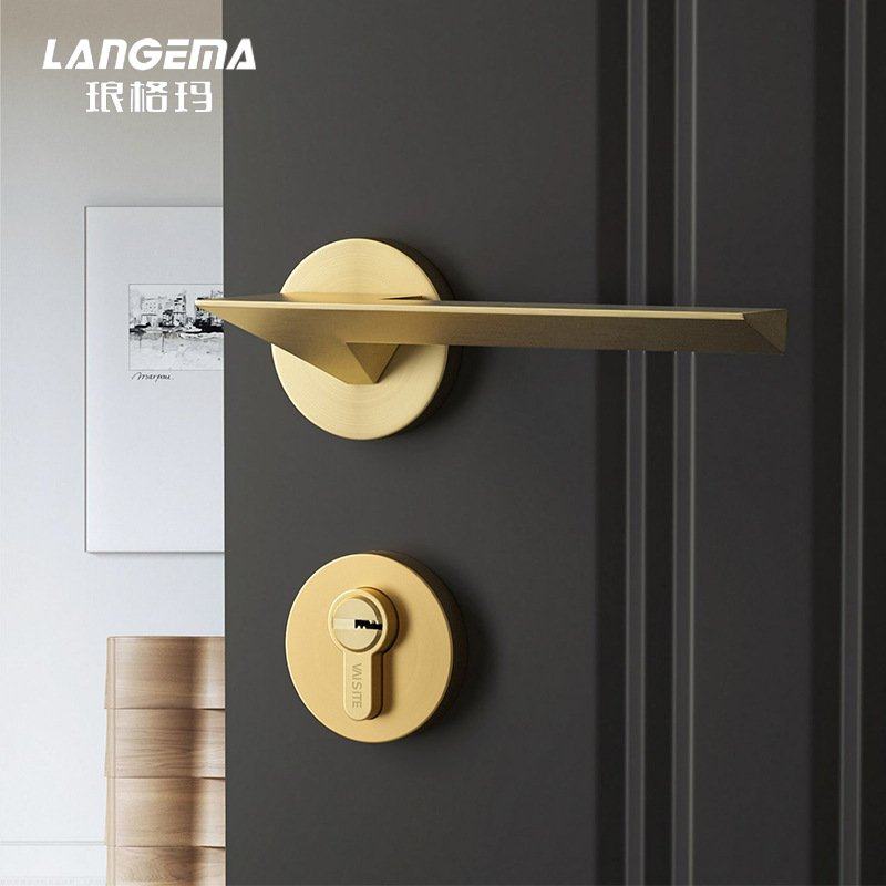琅格玛法式金色室内轻奢卧室房门锁木门锌合金门把手静音磁吸门锁,基础建材,机械门锁,淘宝优惠券,粉丝福利购,淘宝优惠卷