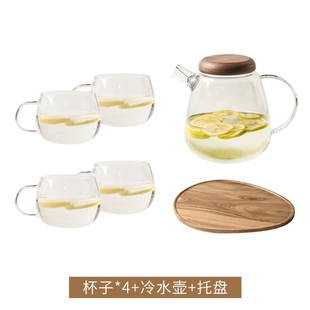 日式冷水壶凉水壶家用玻璃耐热高温大容量凉茶壶凉水杯套装