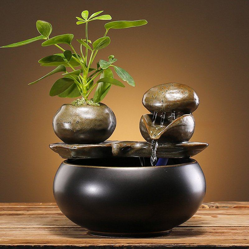 简约小号流水摆件陶瓷招财中式禅意茶桌茶台办公室桌面书房装饰品,家居饰品,流水摆件,淘宝优惠券,粉丝福利购,淘宝优惠卷