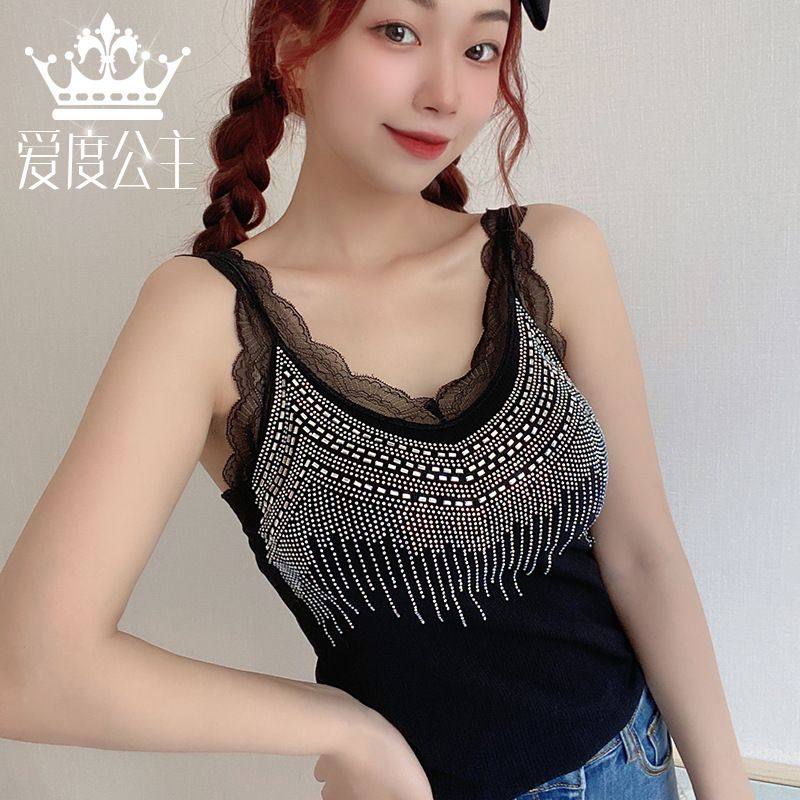 亮钻长款吊带舒适高弹大码带胸垫可拆卸打底背心女无缝大码蕾丝,女装/女士精品,背心吊带,淘宝优惠券,粉丝福利购,淘宝优惠卷