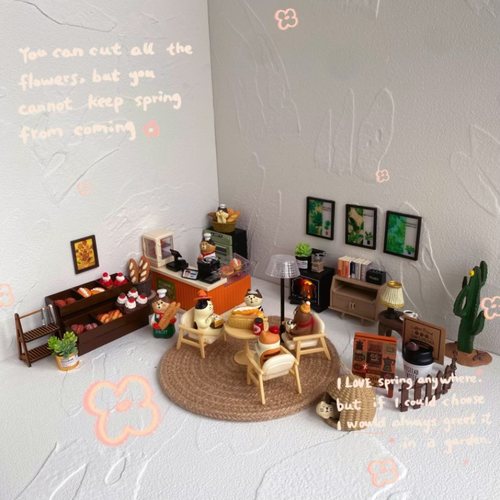 面包店小屋场景小装饰小道具微缩diy手工模型屋装饰桌面摆件餐吧