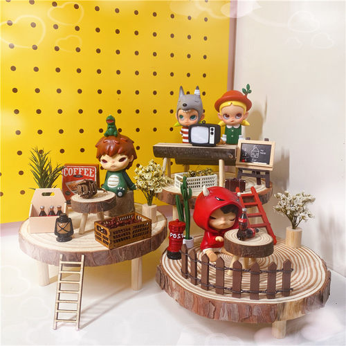 圆盘多层展示架收纳架木盲盒场景搭配场景拍照道具diy手工小配件 - 封面