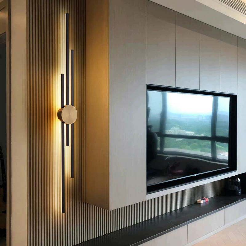 全铜客厅壁灯木格栅电视背景墙灯2024新款轻奢装饰卧室床包邮