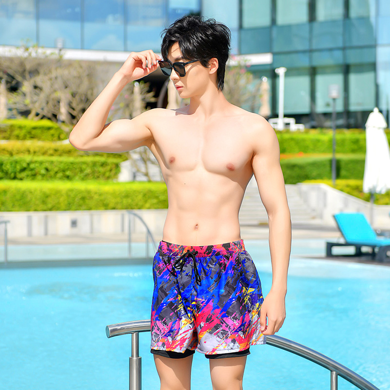 游泳裤男士2025新款泡温泉平角速干防尴尬沙滩裤宽松游泳辅助