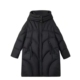 9909 防风保暖羽绒服外套女士黑色中长款 冬季 加厚缎感轻柔水光面