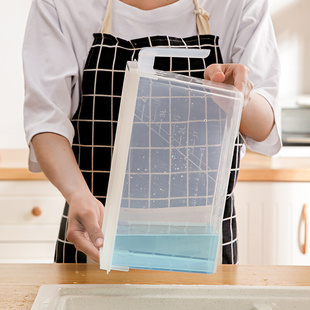 厨房冰箱食品收纳保鲜盒冷冻密封透明带盖长方形塑料收纳盒子精品