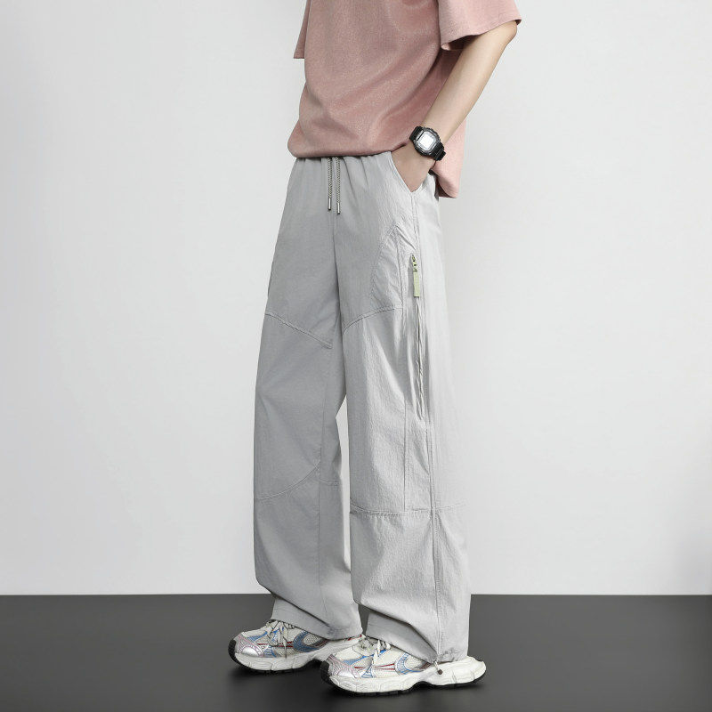阔腿长裤男工装宽松直筒裤子男夏季新款青少年户外薄款休闲运动裤