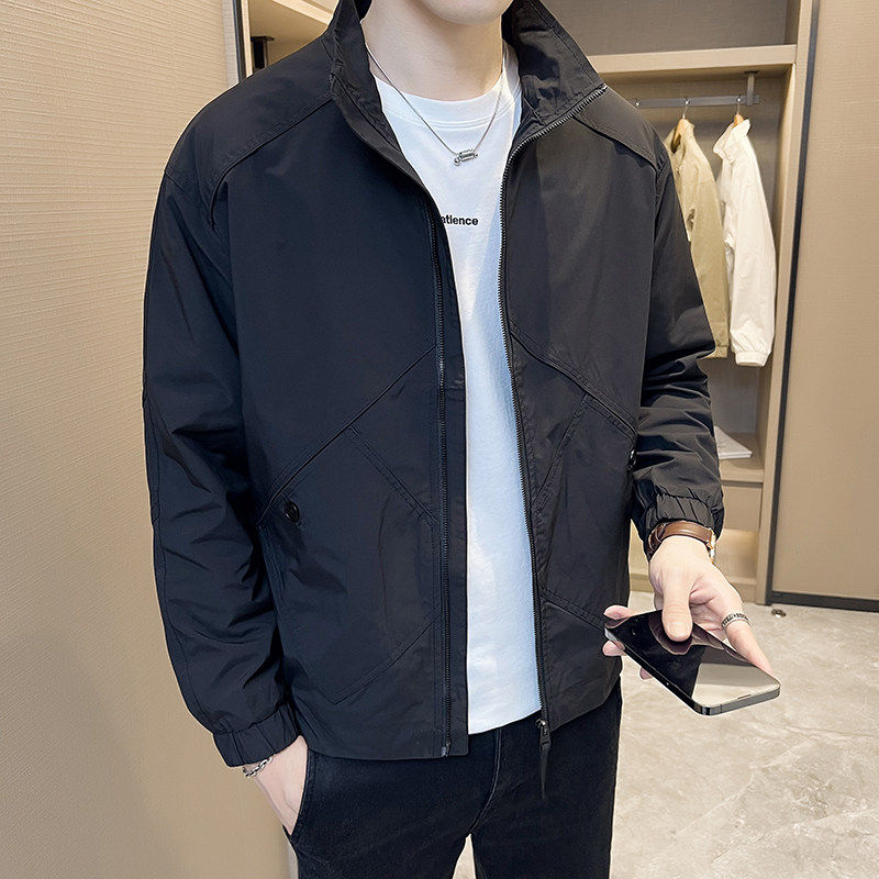 2026新款春秋季男士外套潮流百搭工装上衣春装立领夹克男薄款衣服