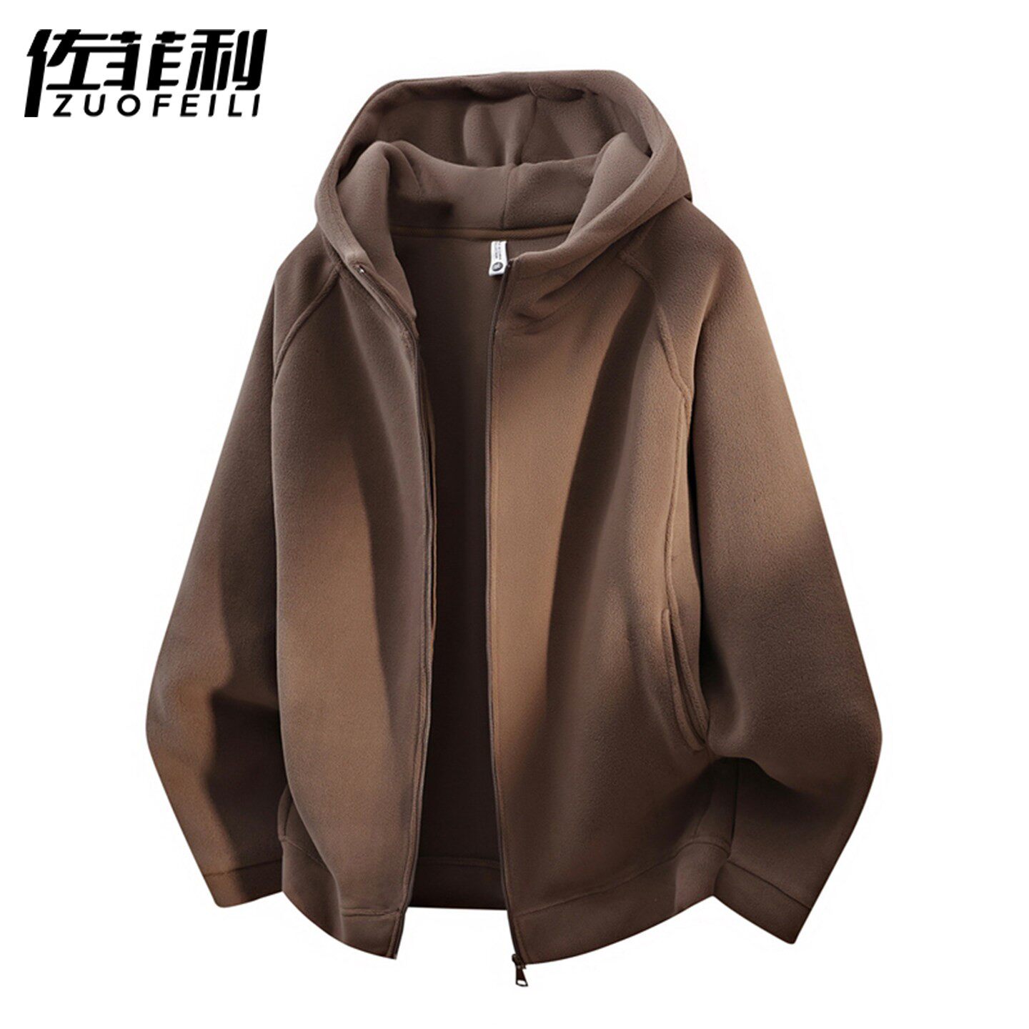 纯色开衫卫衣男春秋季2026新款宽松美式风春装衣服青少年休闲外套