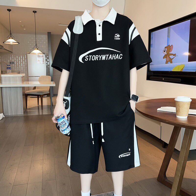 夏季2026新款短袖套装男青少年初中学生大童潮流运动一套搭配帅气