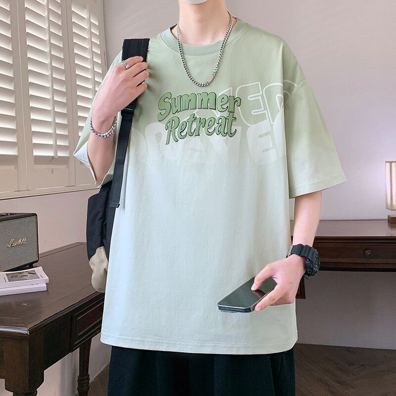青少年夏季短袖t恤男2026新款大童潮牌高中初中学生宽松夏天衣服