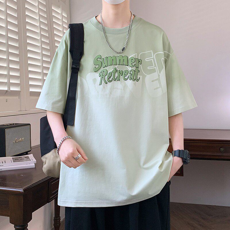短袖t恤男夏季青少年2026新款大童潮牌夏天高中初中学生宽松半袖