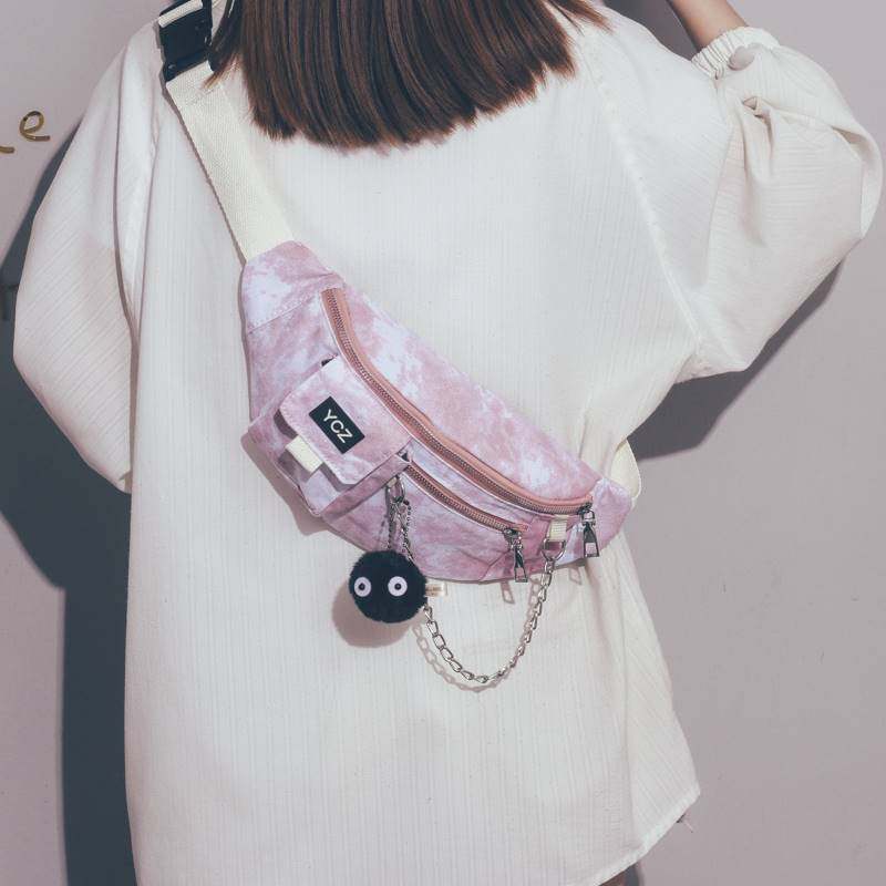 女生斜挎腰包女士胸包新款潮女小众百搭女式单肩帆布胸前挎包,箱包皮具/热销女包/男包,胸包,淘宝优惠券,粉丝福利购,淘宝优惠卷