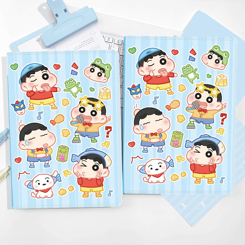 新款青蛙小新A5彩页笔记本学生日记本卡通动漫手账本子办公记事本