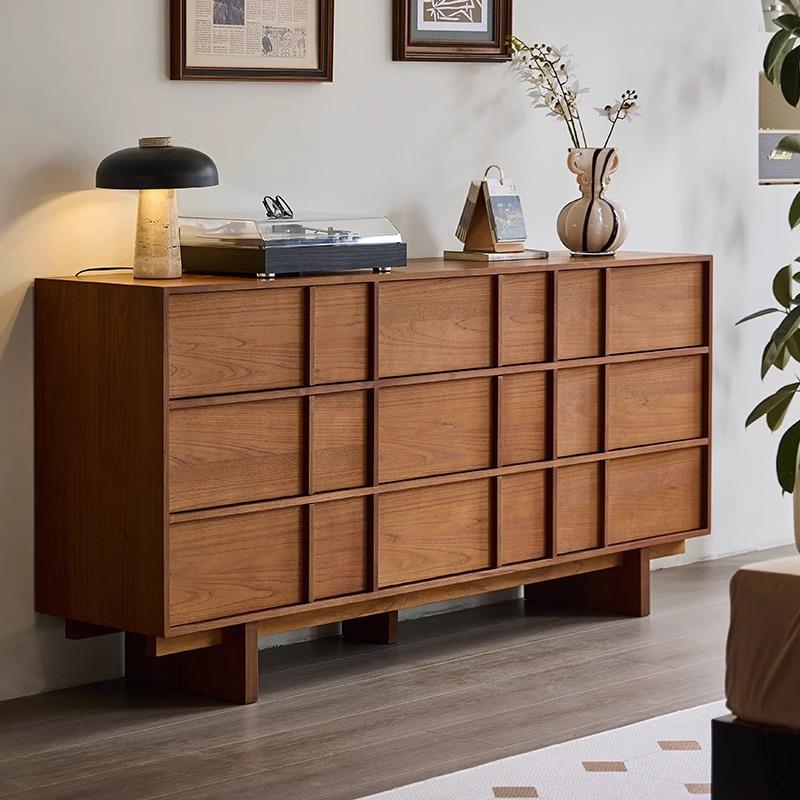 原木实木骨骼线 线九斗柜中古风覆古客厅卧室储物抽屉收纳盒柜六