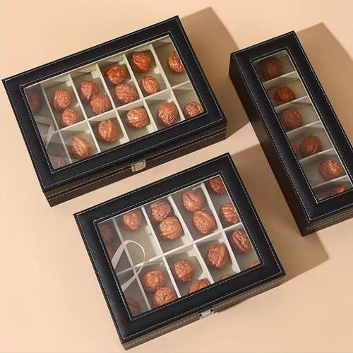 2025新款文万防尘核桃储物盒大容量首饰盒珠宝整理盒狮子头