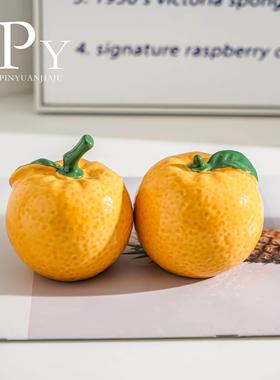 祝你好运，贴心橙橙装饰饰品陶瓷人造水果金桔客厅桌面装饰饰品