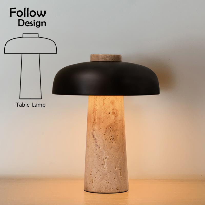 CASA客厅摆件台灯高级感充电覆古座灯侘寂风书写卧室床头护眼灯