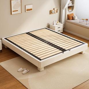 全实木榻榻米无床头床小户型加密静音钢木排骨架床架可定制尺寸