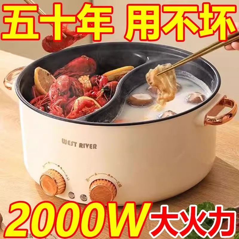 德国正品新款鸳鸯电火锅家用多功能一体式双控鸳鸯锅大功率电热锅